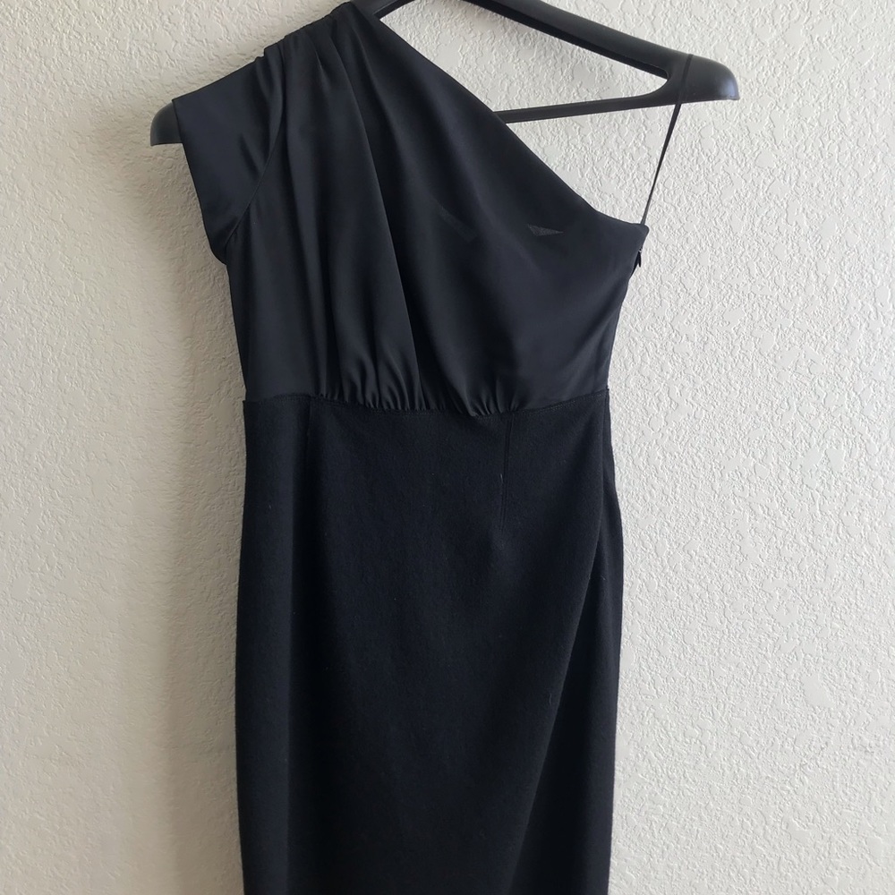 Susana Monaco one shoulder black cocktail dress 6
